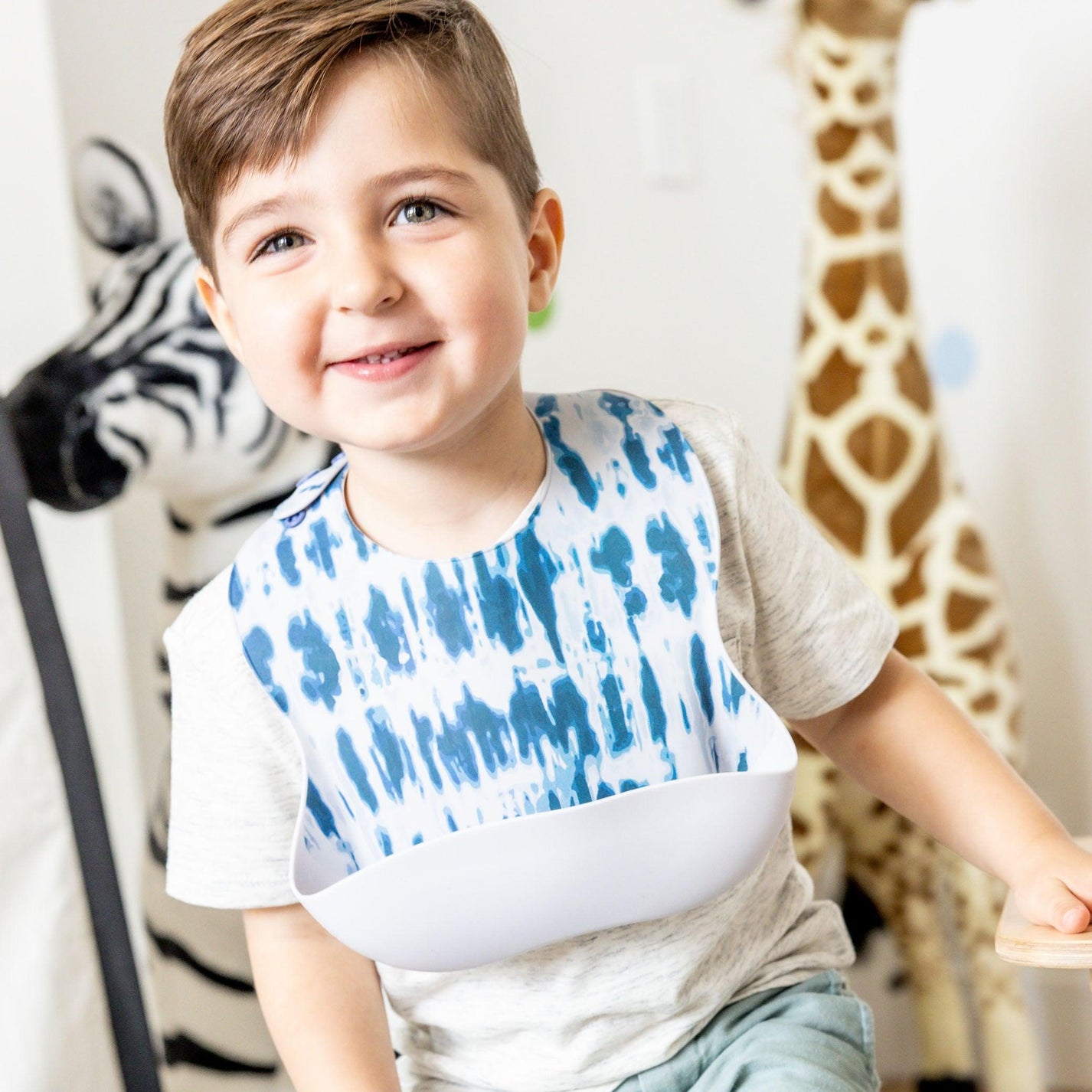 Silicone Baby Bib with Snaps Shibori Cole & Gwen